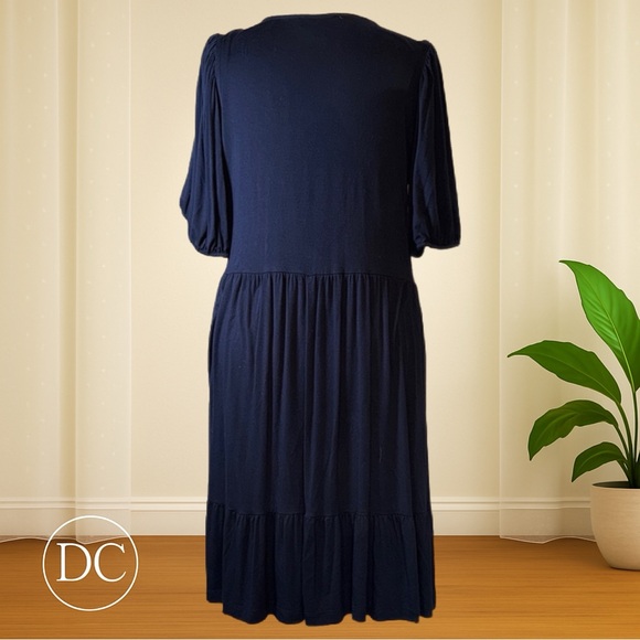 Karen Kane Navy Tiered Midi Dress – Size XL – Excellent Condition - Picture 2 of 3